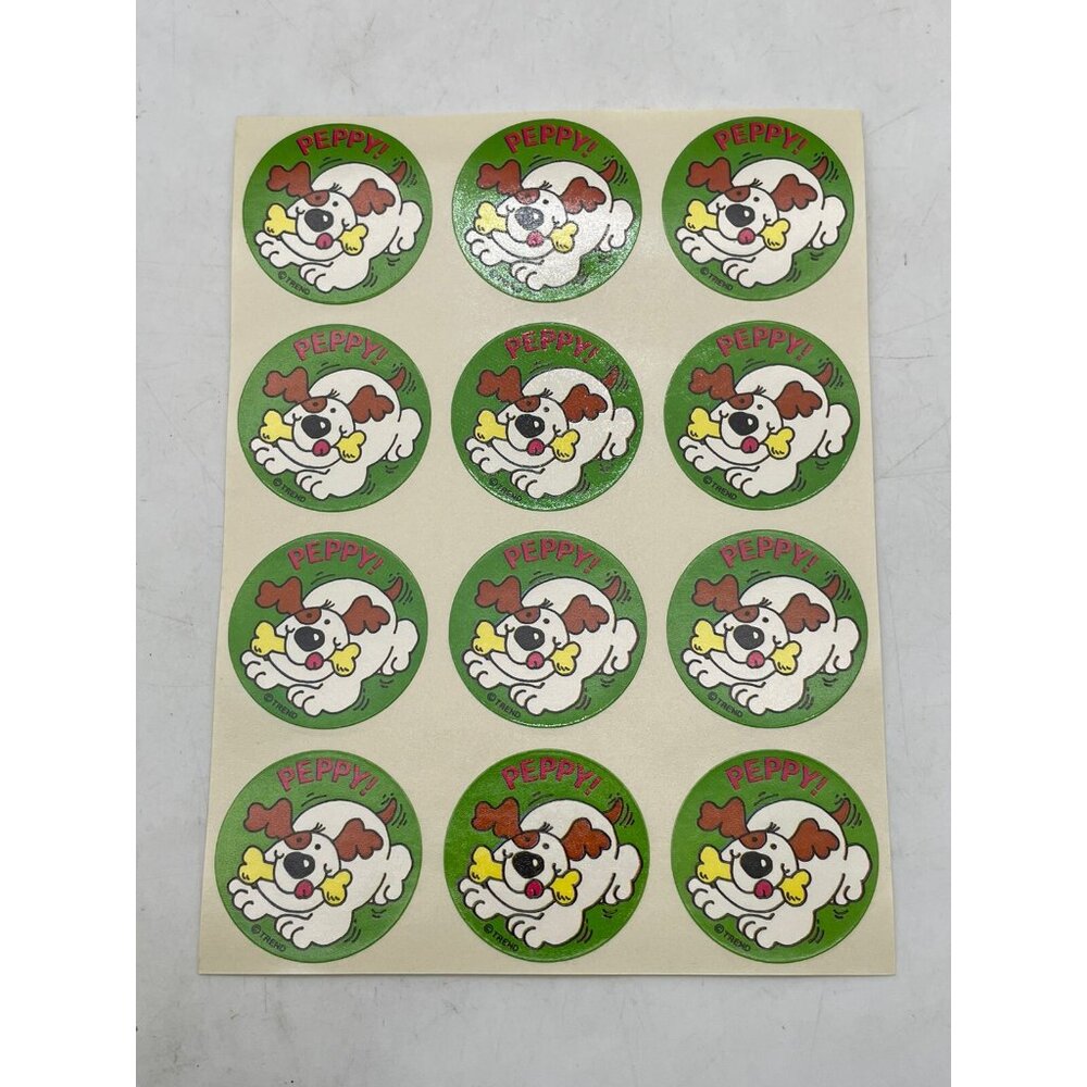 Vintage TREND Stinky Stickers Scratch N Sniff PEPPY Dog Sheet